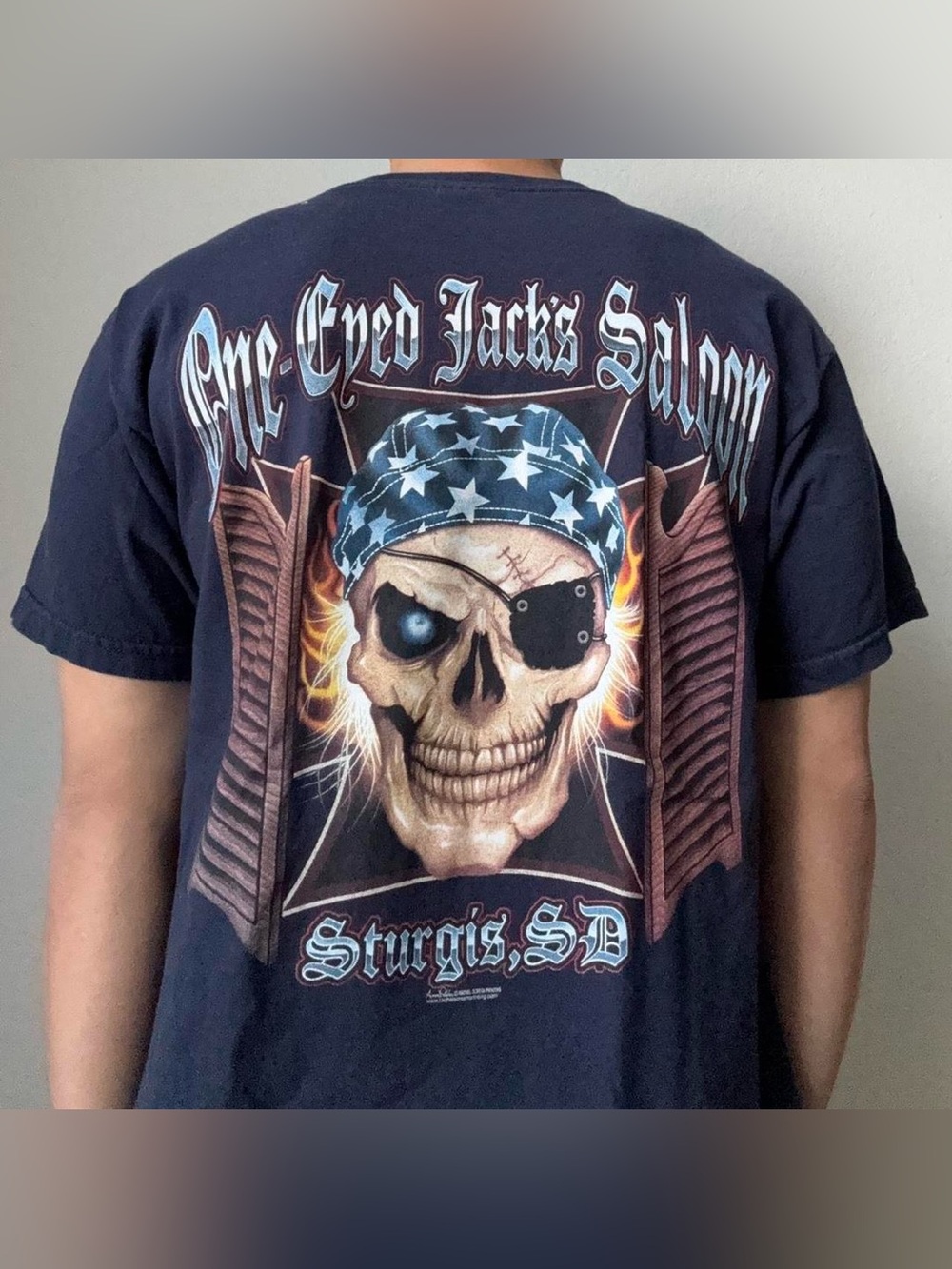 Vintage 2000s Sturgis Bike Week "One Eyed Jack's Saloon" Graphics Tee Shirt
